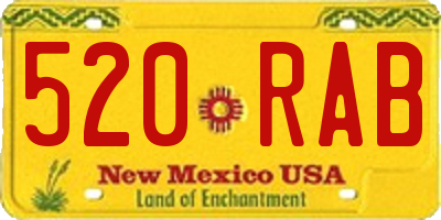 NM license plate 520RAB