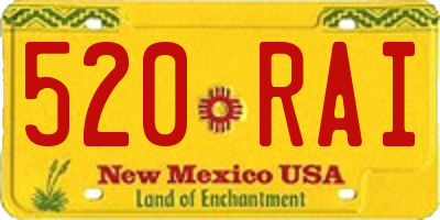 NM license plate 520RAI