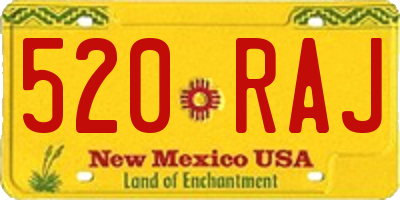 NM license plate 520RAJ