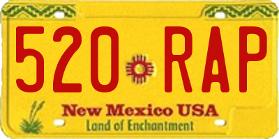NM license plate 520RAP