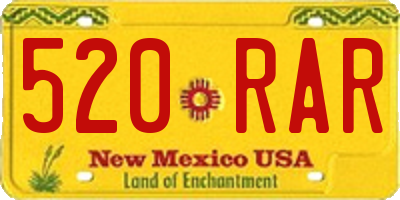 NM license plate 520RAR