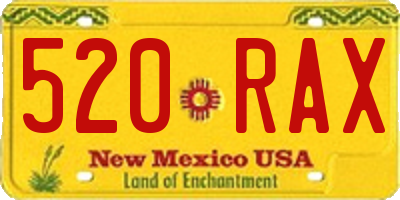 NM license plate 520RAX