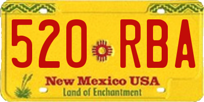 NM license plate 520RBA