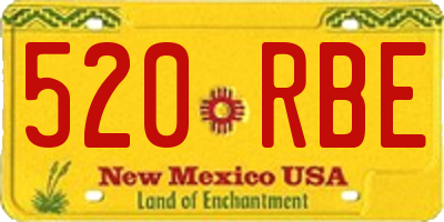 NM license plate 520RBE