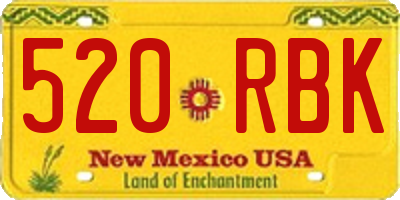 NM license plate 520RBK