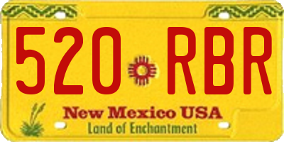 NM license plate 520RBR