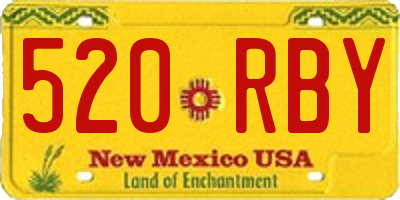 NM license plate 520RBY