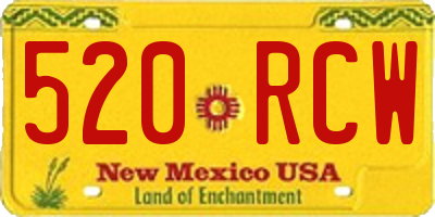 NM license plate 520RCW