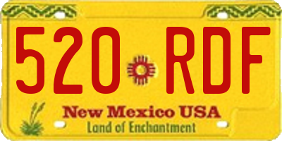 NM license plate 520RDF
