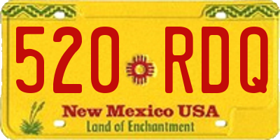 NM license plate 520RDQ