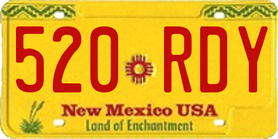 NM license plate 520RDY