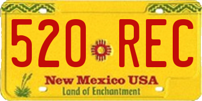 NM license plate 520REC