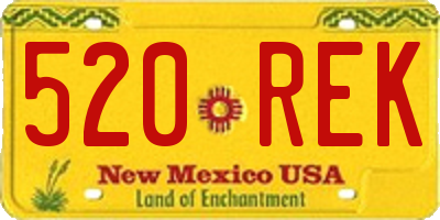 NM license plate 520REK