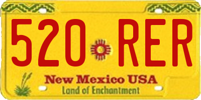 NM license plate 520RER
