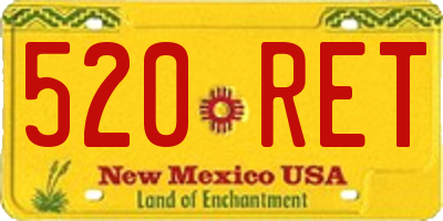NM license plate 520RET