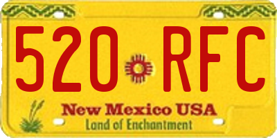 NM license plate 520RFC