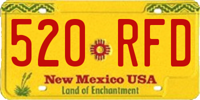 NM license plate 520RFD