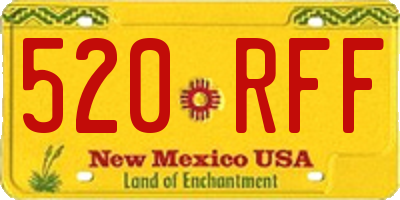 NM license plate 520RFF