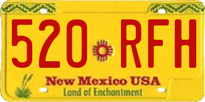 NM license plate 520RFH