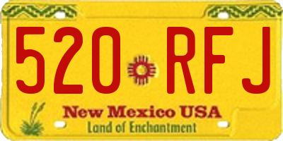 NM license plate 520RFJ