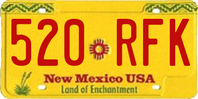 NM license plate 520RFK