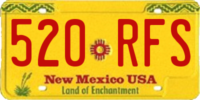 NM license plate 520RFS