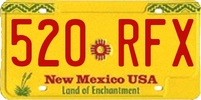 NM license plate 520RFX