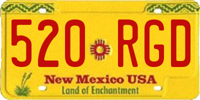 NM license plate 520RGD