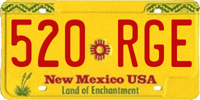 NM license plate 520RGE