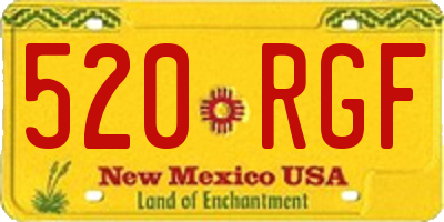 NM license plate 520RGF
