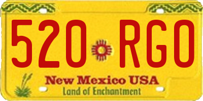 NM license plate 520RGO