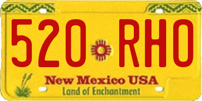NM license plate 520RHO