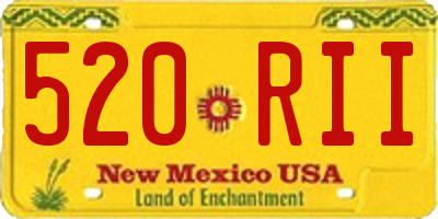 NM license plate 520RII