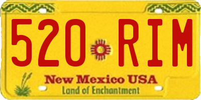NM license plate 520RIM
