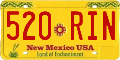 NM license plate 520RIN