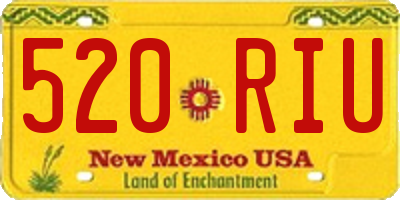 NM license plate 520RIU