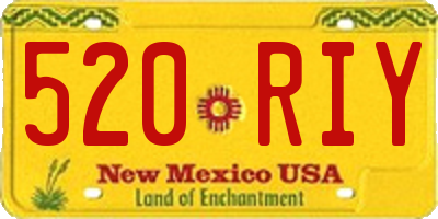 NM license plate 520RIY