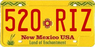 NM license plate 520RIZ