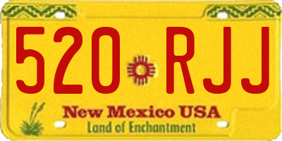 NM license plate 520RJJ
