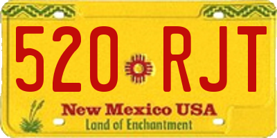 NM license plate 520RJT