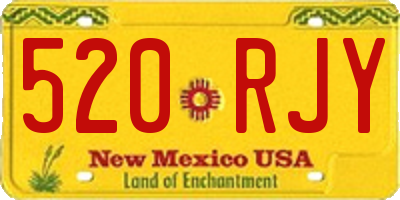 NM license plate 520RJY