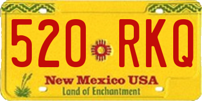 NM license plate 520RKQ
