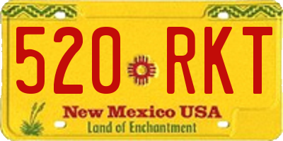 NM license plate 520RKT