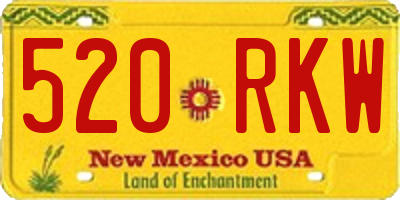 NM license plate 520RKW