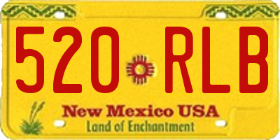 NM license plate 520RLB