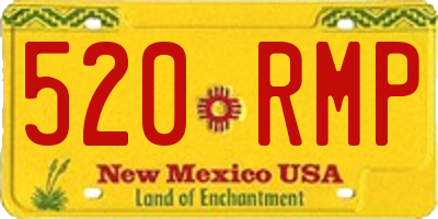 NM license plate 520RMP