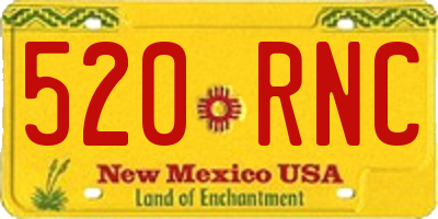NM license plate 520RNC