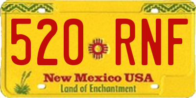 NM license plate 520RNF