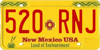 NM license plate 520RNJ