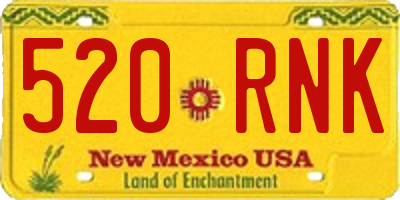 NM license plate 520RNK